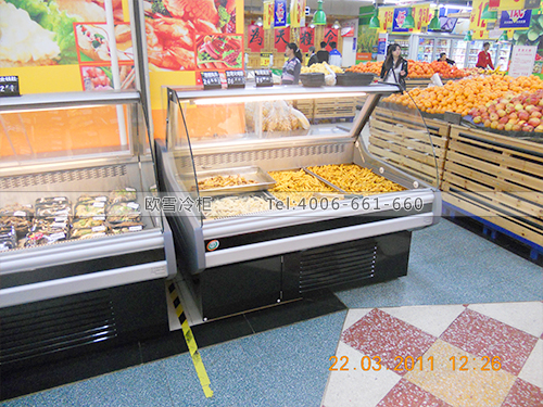 B028深圳福田人人樂購物廣場熟食保鮮冷柜-熟食冷藏冷柜價格-涼菜柜
