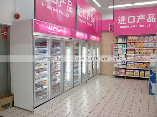 B167深圳南山家樂福展示冰柜冷藏柜
