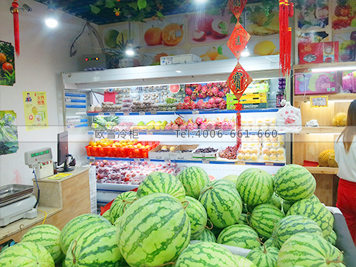 B223上海閘北思佳水果店水果風(fēng)幕柜