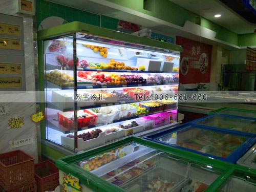B863浙江省嘉興市如海超市水果風(fēng)幕柜