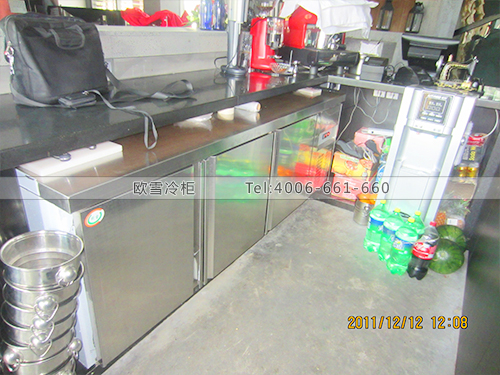 E005深圳南山歡樂海岸UKlub酒吧不銹鋼工作臺(tái)冷柜