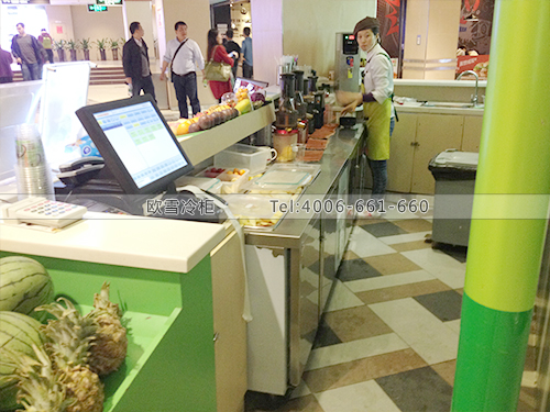 E057深圳寶安天虹鮮榨果蔬吧工作臺(tái)冷柜